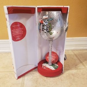 Lolita "Santa Baby" Large Embellished Wine Glass